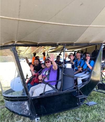 vuela cómodo desde un dirigible